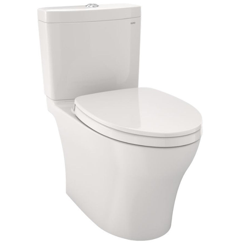 TOTO, TOTO Aquia IV 1G Verlängerte Schüssel mit SoftClose Sitz, Doppelspülung Zweiteilige Toilette 1,0 & 0,8 GPF, Universalhöhe, Washlet+ kompatibel - MS446124CUMF