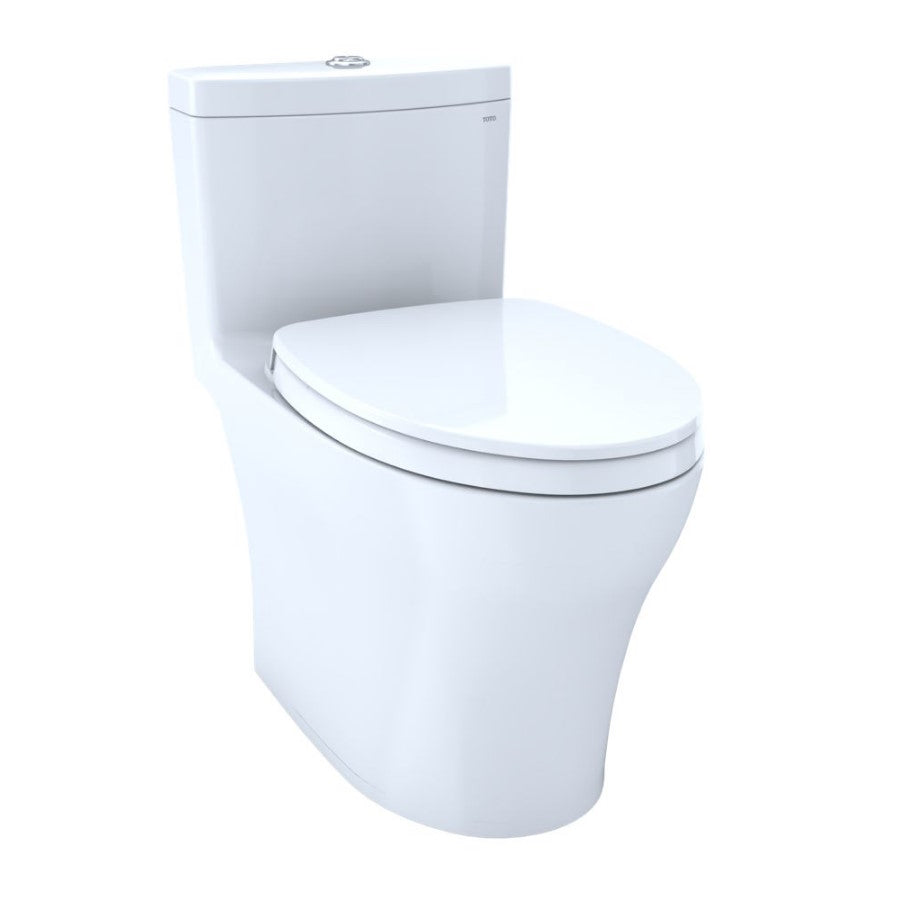 TOTO, TOTO Aquia IV Verlängerte Schüssel mit SoftClose Sitz, einteilige Toilette mit Doppelspülung, 1,0 & 0,8 GPF, Washlet+ kompatibel -MS646124CUMF